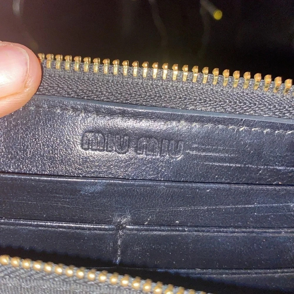 Miu Miu Wallet Long Black Leather